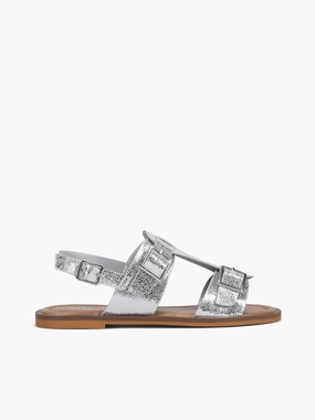 Fiama  Silver Metallic Foot Support Fiama  Silver Metallic Leather Wide Fit Design