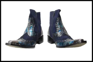 Fiesso Zip Up Marble Leather Dress Boots