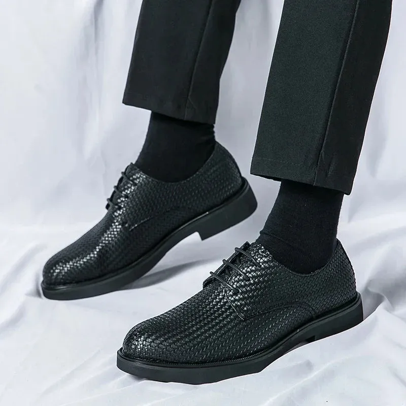 Fiorento - Textured Leather Oxford Shoes