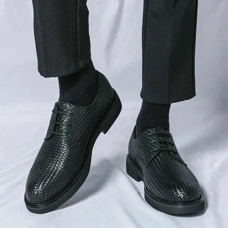 Fiorento - Textured Leather Oxford Shoes