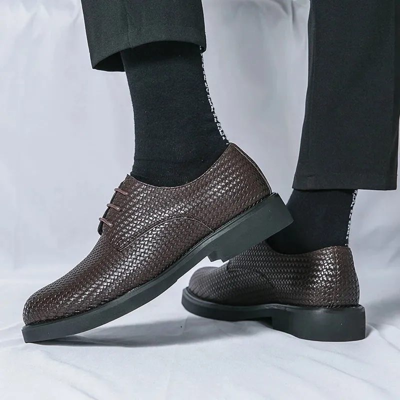 Fiorento - Textured Leather Oxford Shoes