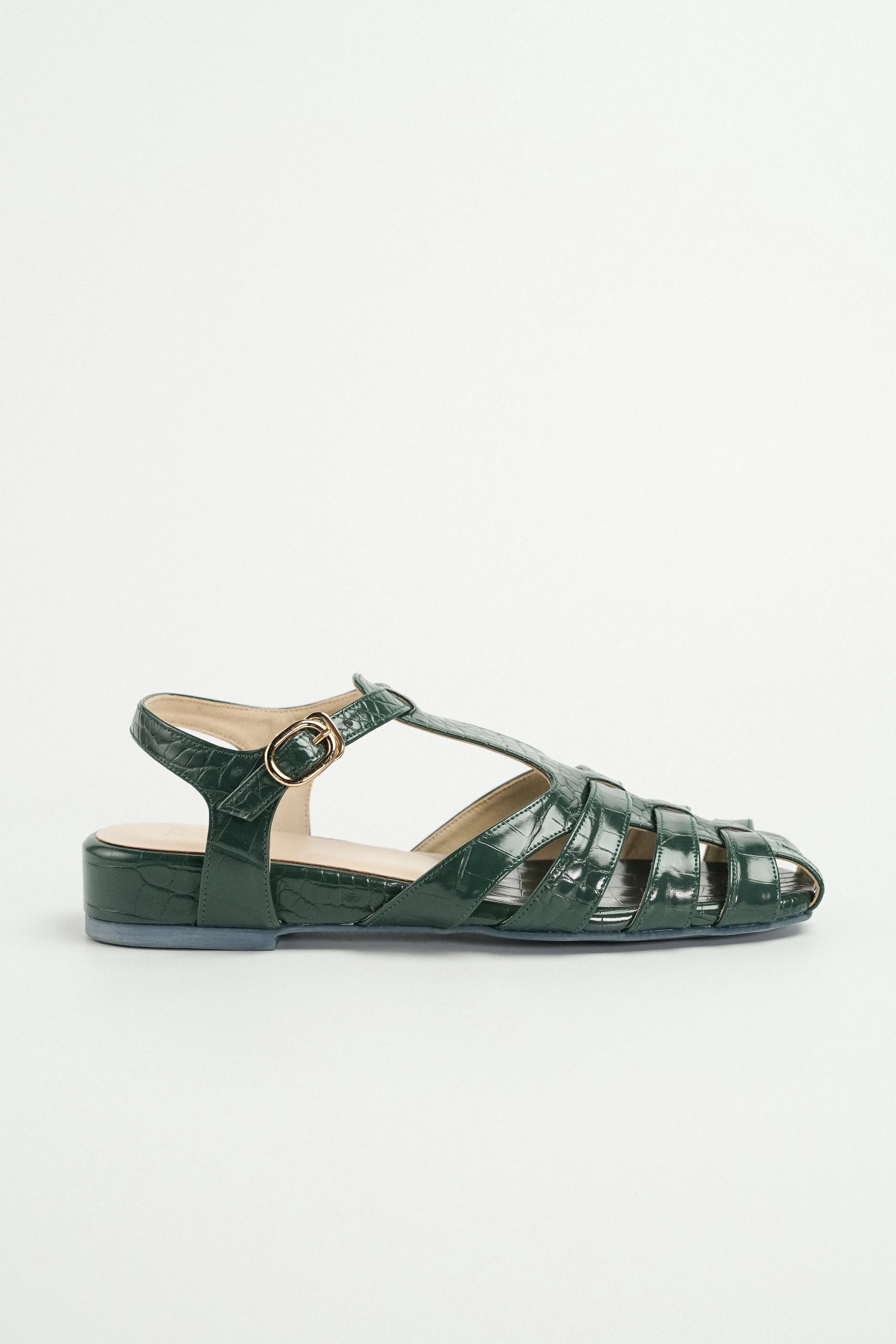 Fisherman Cage Sandals (Green Croc)