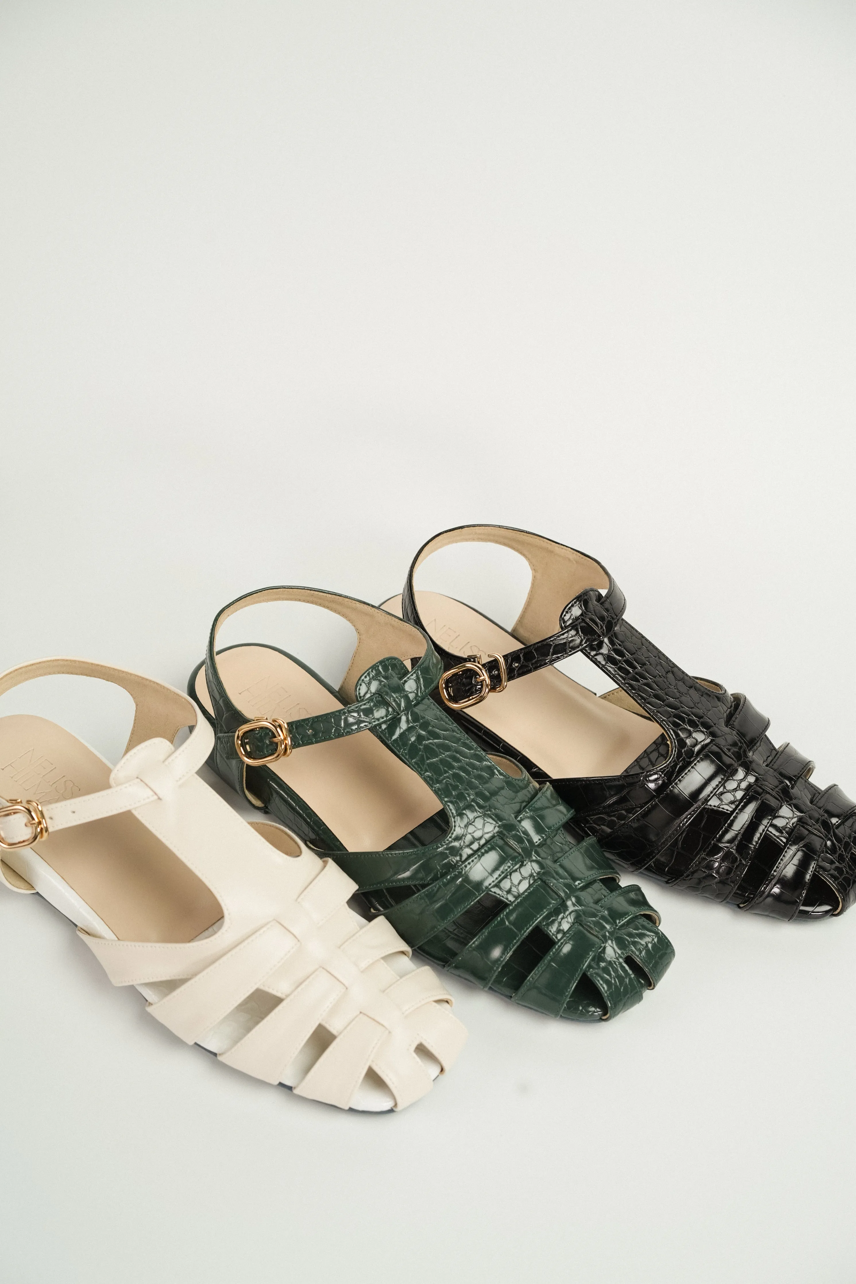 Fisherman Cage Sandals (Green Croc)