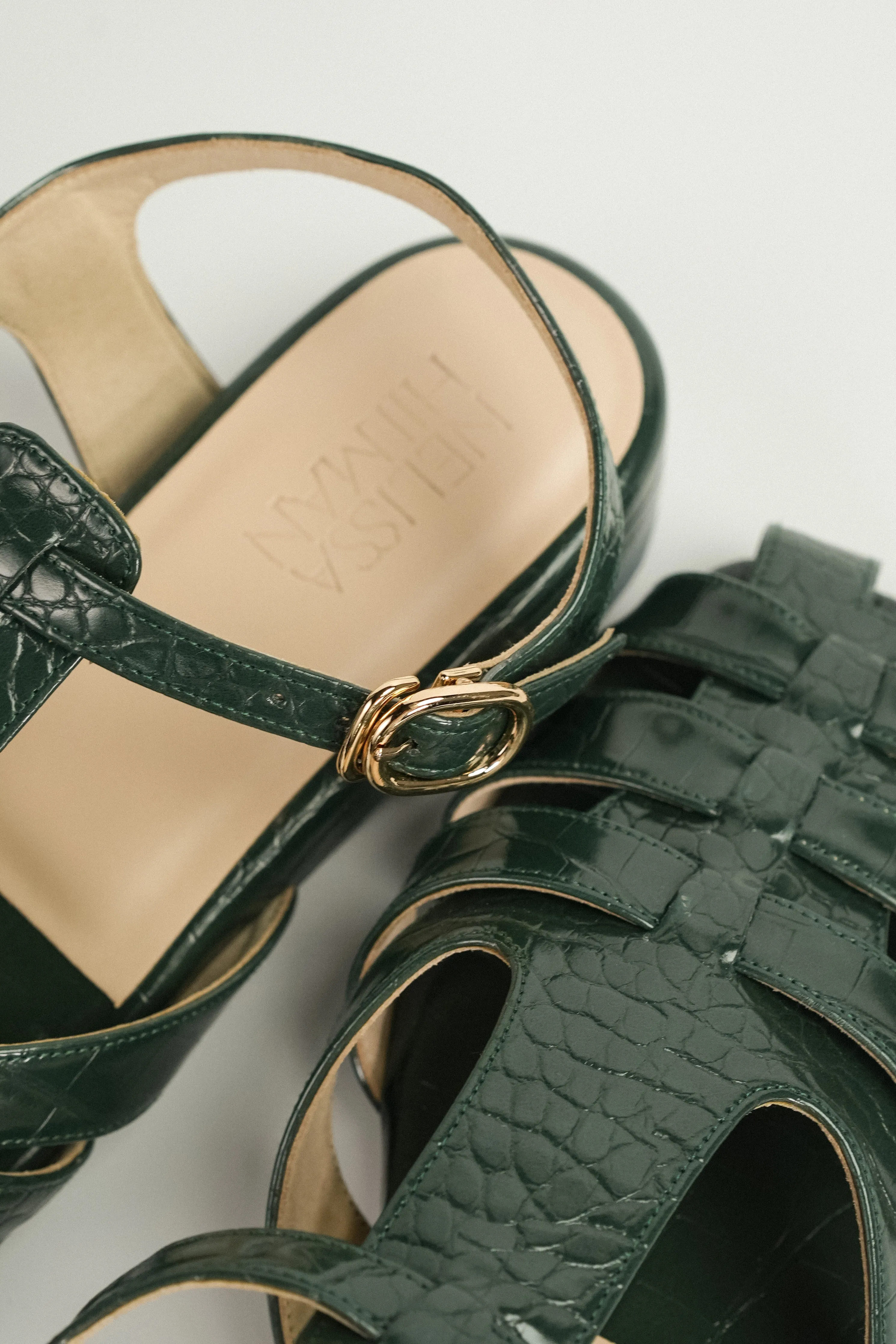 Fisherman Cage Sandals (Green Croc)