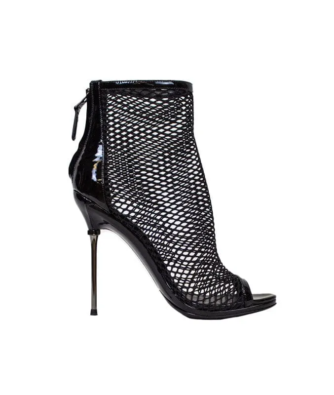 Fishnet Peep Toe Heels
