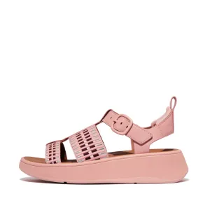 Fitflop F-Mode Leather/Webbing Flatform Fisherman Blush Sandals