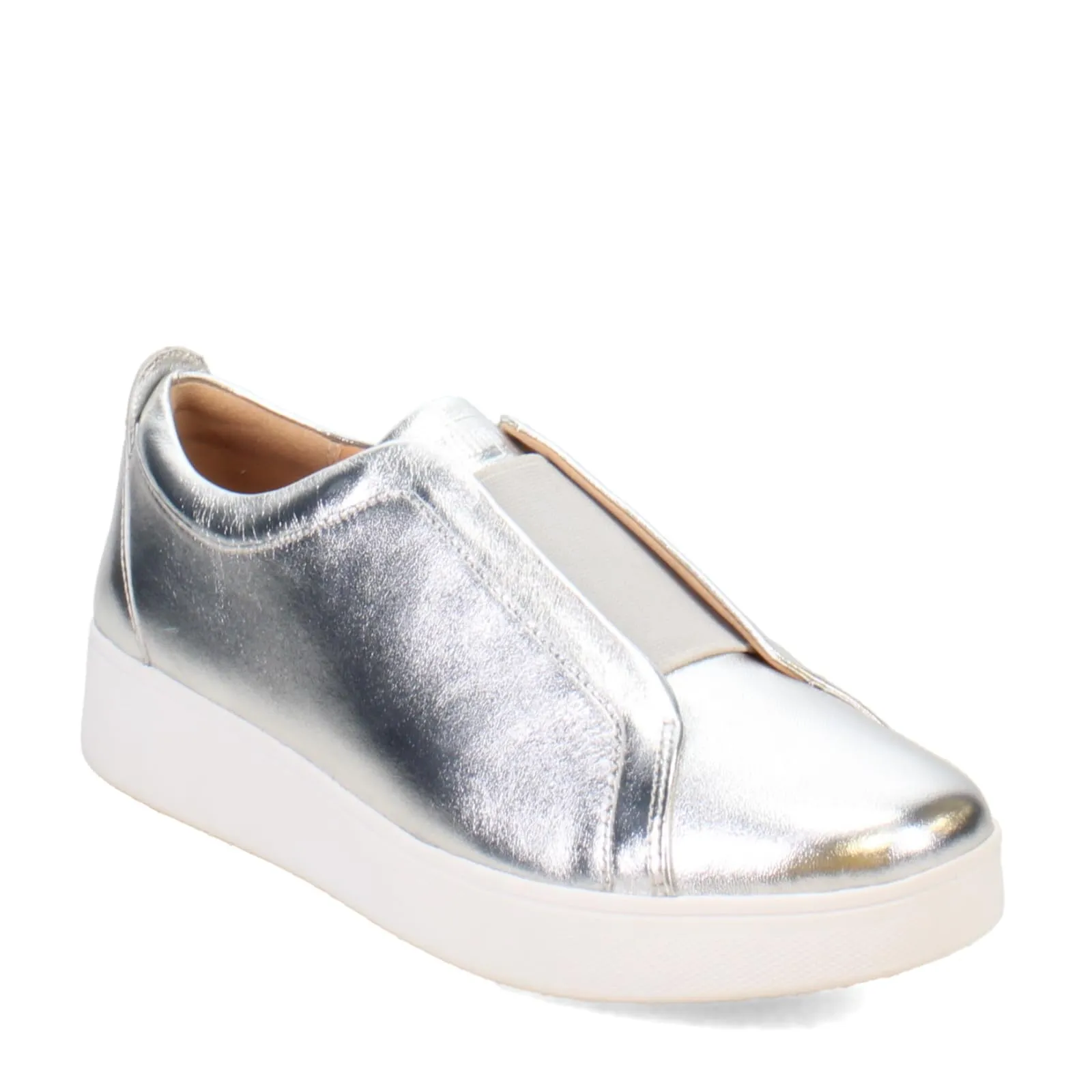 FitFlop Women's Rally Elastic Metallic Leather Slip-On Sneakers