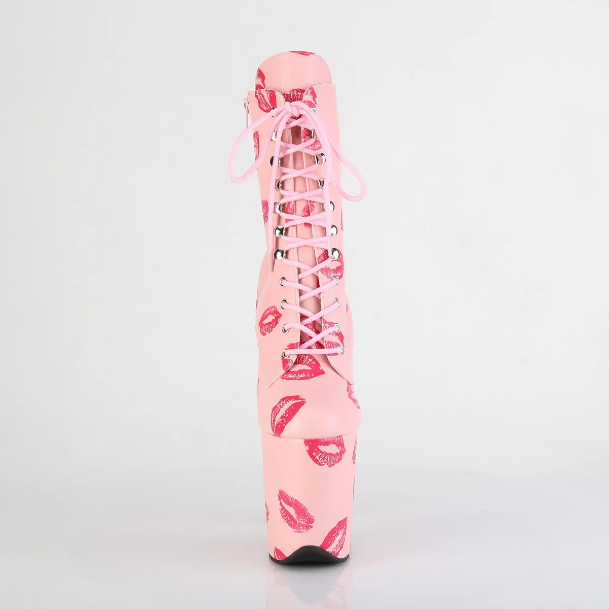 FLAMINGO-1020KISSES Pleaser Baby Pink Faux Leather Sexy Platform Shoes (Pole Dancing Heels)
