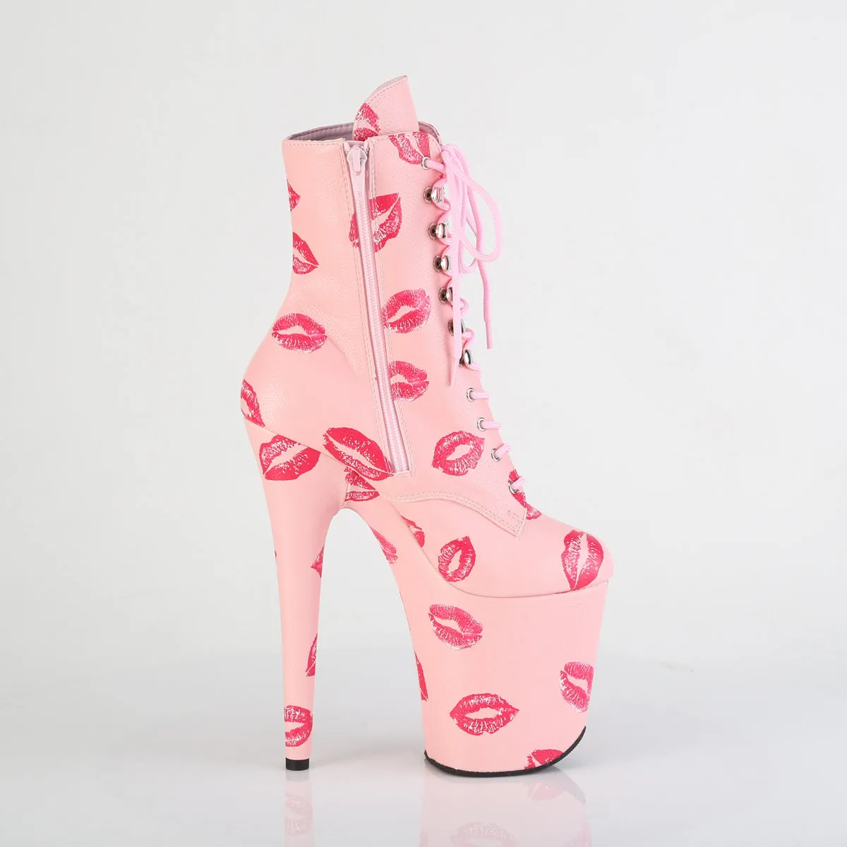FLAMINGO-1020KISSES Pleaser Baby Pink Faux Leather Sexy Platform Shoes (Pole Dancing Heels)