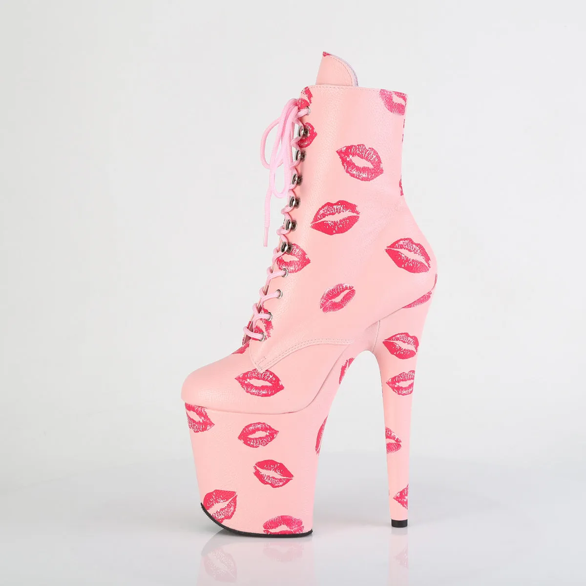 FLAMINGO-1020KISSES Pleaser Baby Pink Faux Leather Sexy Platform Shoes (Pole Dancing Heels)