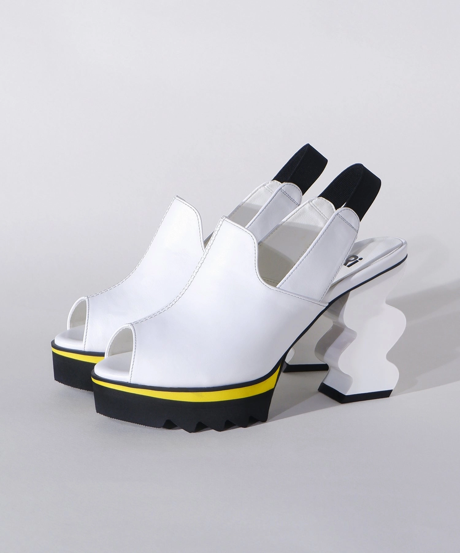 Reila White Open Toe Platform Heel lace - closure