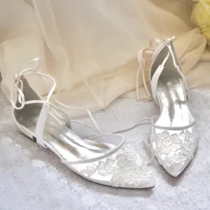 Flats with Lace Appliqué | Other Colours