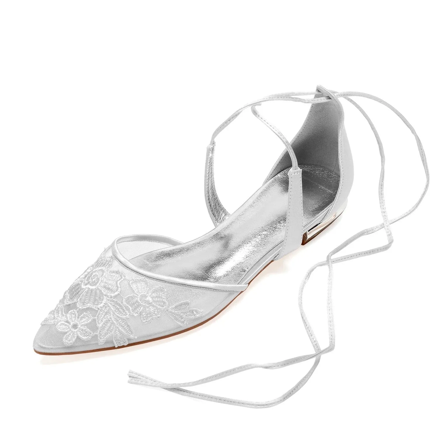 Flats with Lace Appliqué | Other Colours
