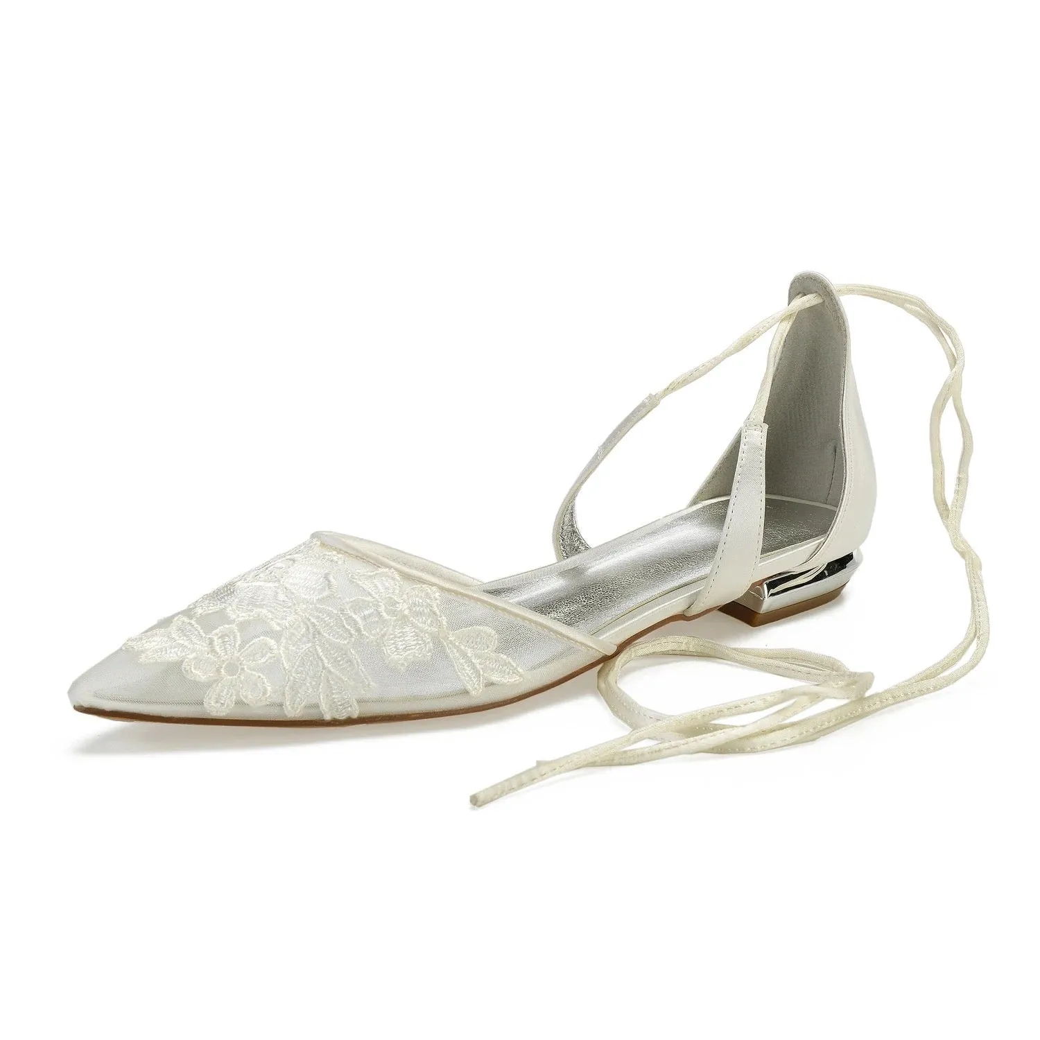 Flats with Lace Appliqué | Other Colours