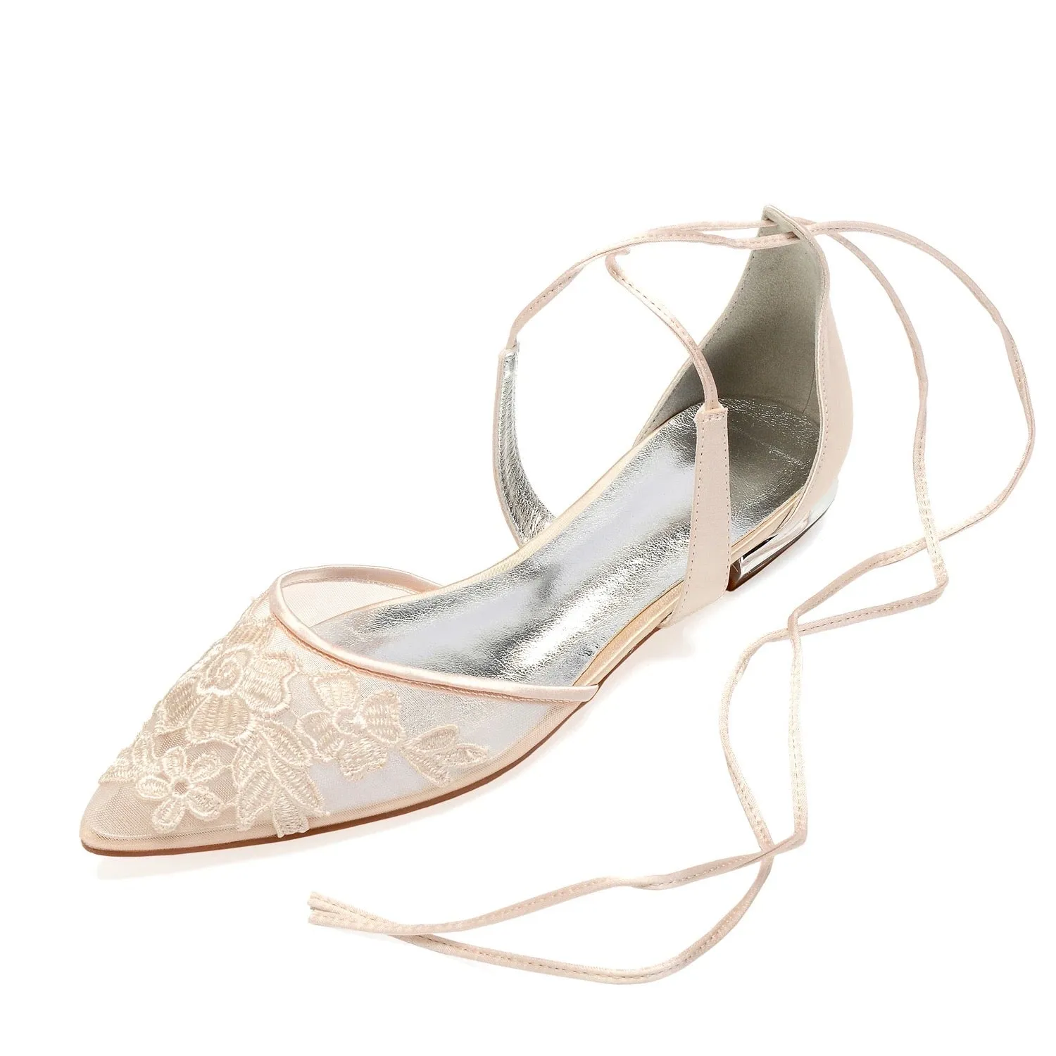 Flats with Lace Appliqué | Other Colours