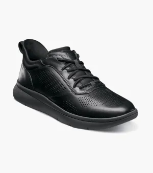 Fleet Perf Toe Elastic Lace Sneaker-Black Smooth | Florsheim Aerobic wear Fleet Perf Toe Elastic Lace Sneaker-Black Smooth | Florsheim Anti Odor Technology
