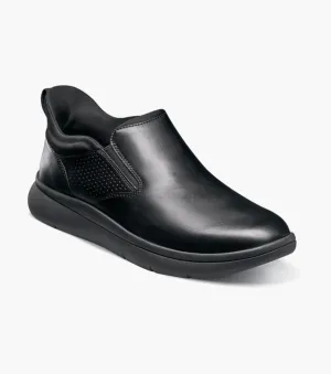 Fleet Plain Toe Slip On Sneaker-Black Smooth | Florsheim Breathable Perforation Zones Padded Tongue common Fleet Plain Toe Slip On Sneaker-Black Smooth | Florsheim