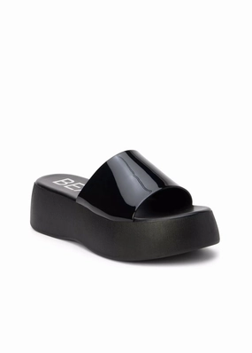 release Slip On Convenience Solar Platform Sandals - Black
