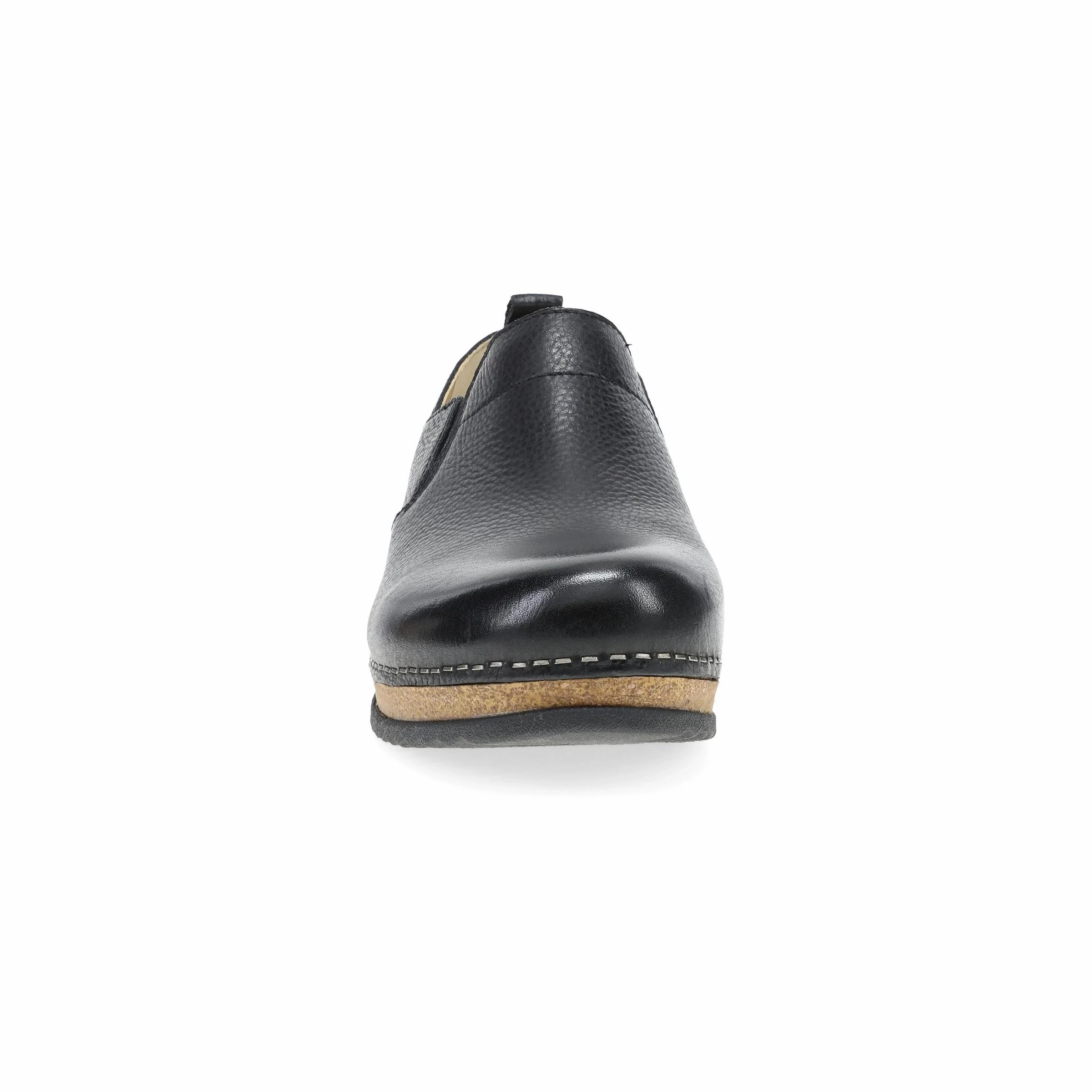 Flex grooves Forest Mood Flexible Dansko Women's Meara Slip-On Clog - Black Waxy Milled