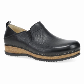 Flexible Dansko Women's Meara Slip-On Clog - Black Waxy Milled Flexible Dansko Women's Meara Slip-On Clog - Black Waxy Milled Suede Soft