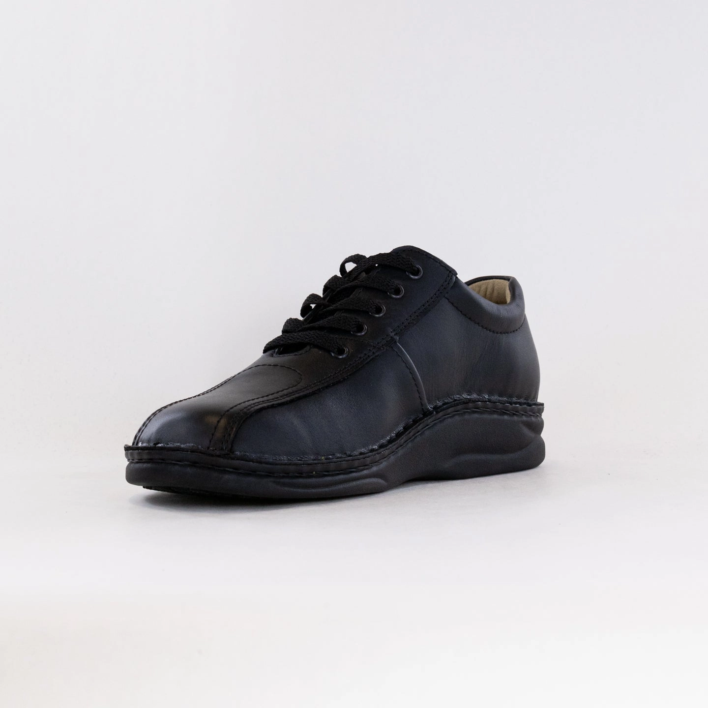 Finn Comfort Dijon (Men's) - Black Leather Lightweight Upper