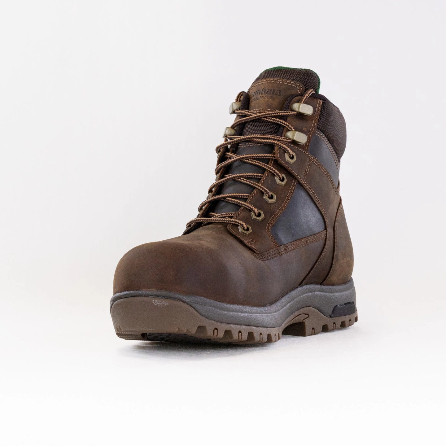 Grip Ready Strong Pace Dunham 8000Works Waterproof Safety Plain Toe Boot (Men's) - Brown Leather