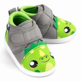 Quick Drying Travel Enthusiasts Fierce Dragon Squeaky Toddler Shoes | Green