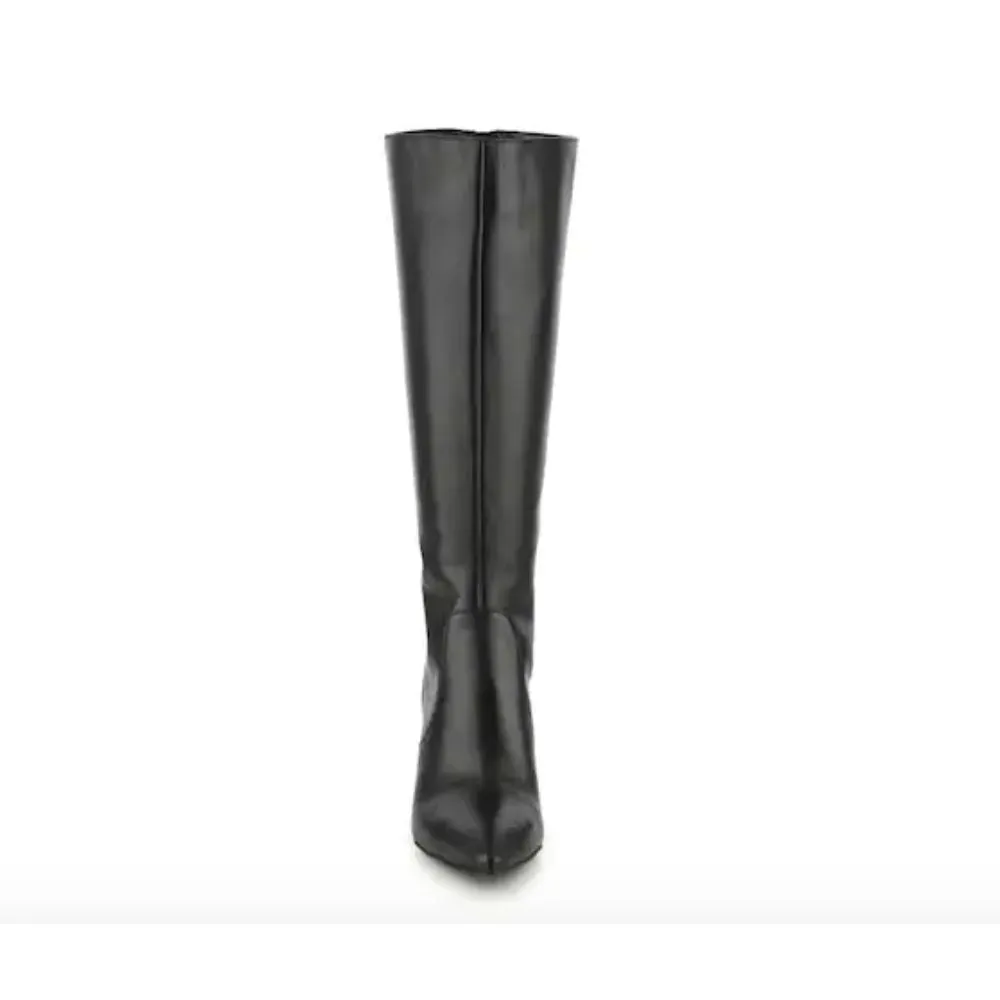Fliss Black Leather Anne Klein Wide Calf Boots