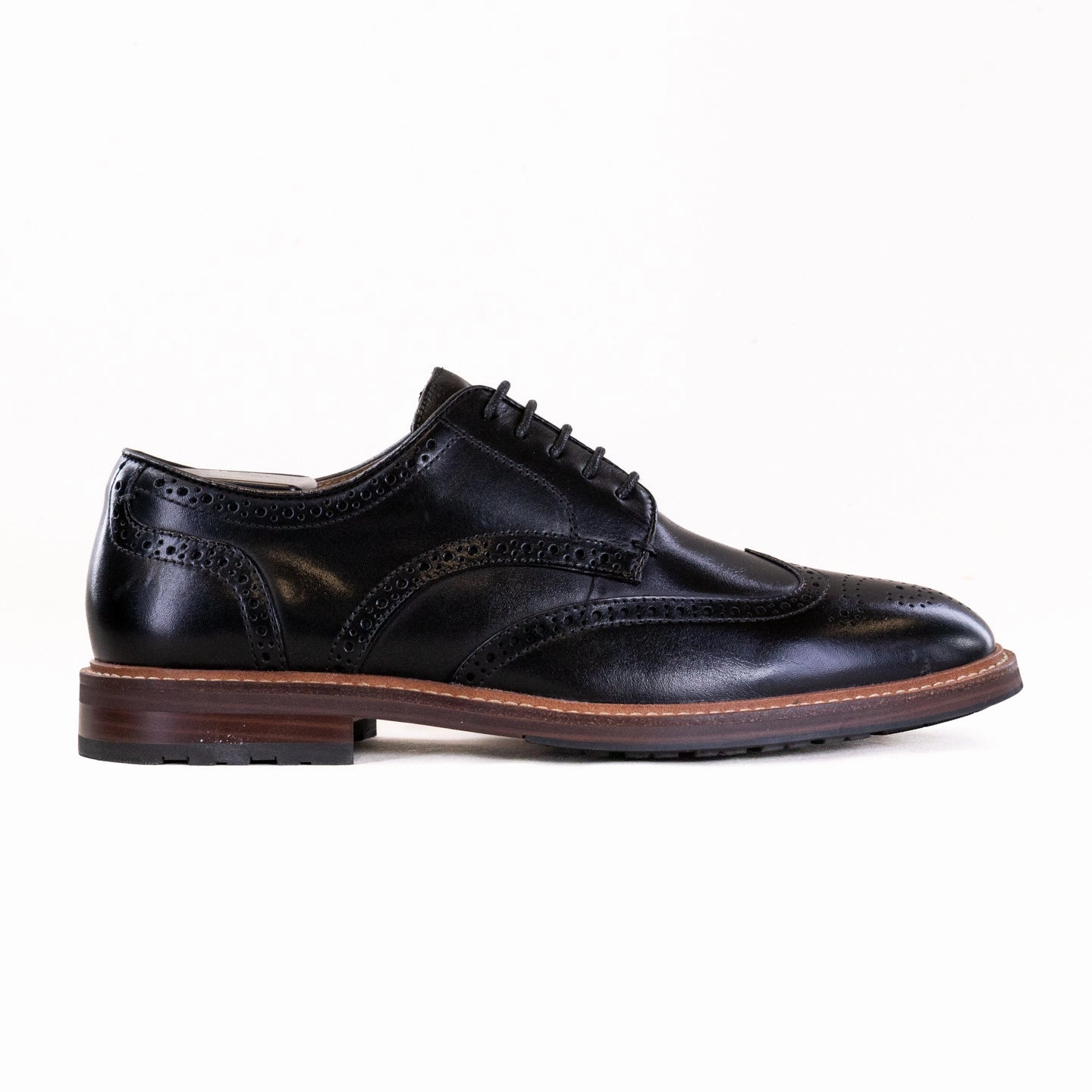 Florsheim Anthem Wing Tip Oxford (Men's) - Black Drive Friendly