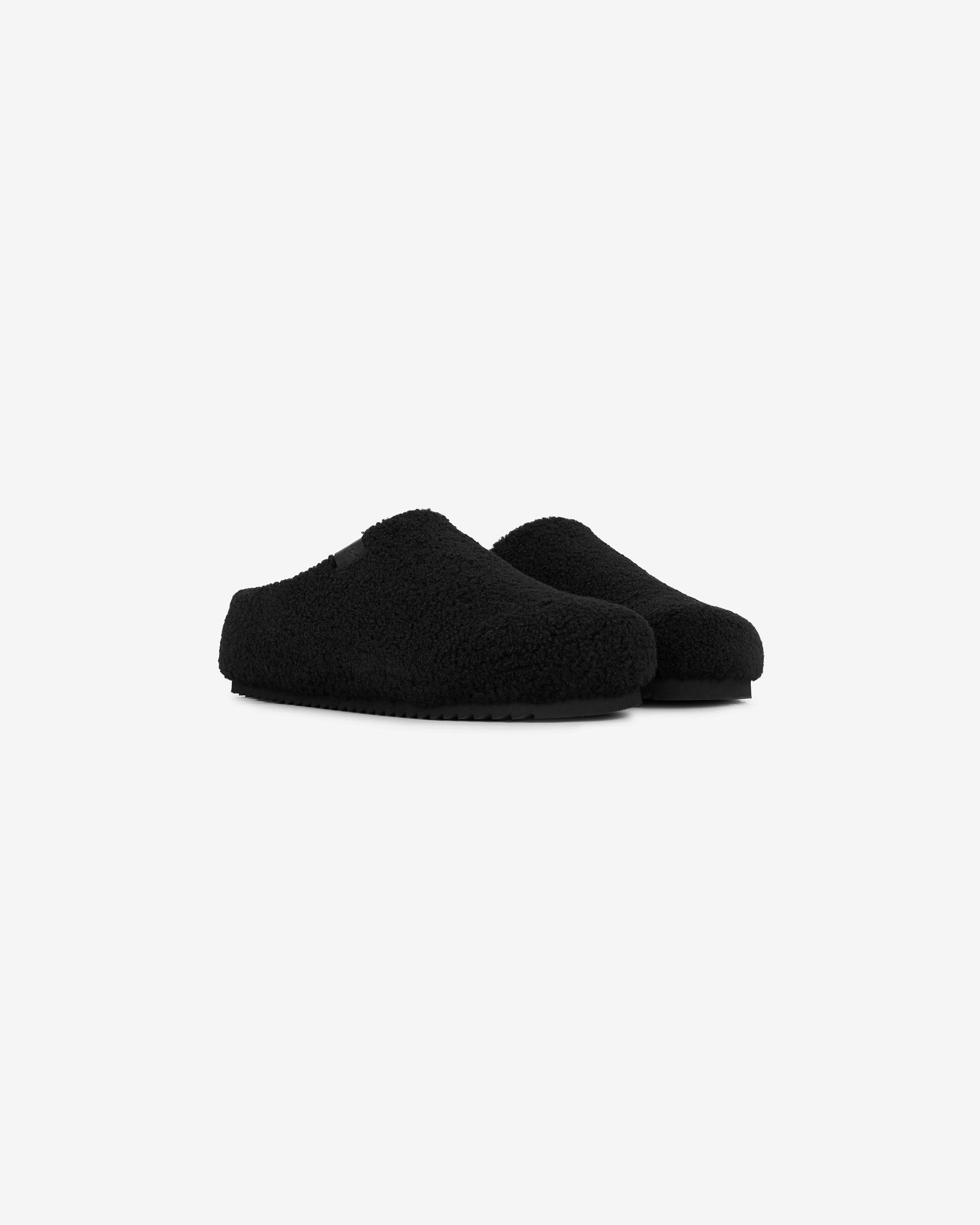 pattern Fluffy Mule - Black