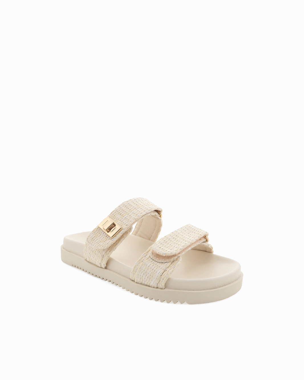 Flexible walking shoes Minimalist Strap Pattern AMYLEE - NATURAL RAFFIA