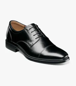 Forecast Cap Toe Oxford-Black | Florsheim Abrasion Resistant TPU Ergonomic Design Special Occasion Forecast Cap Toe Oxford-Black | Florsheim