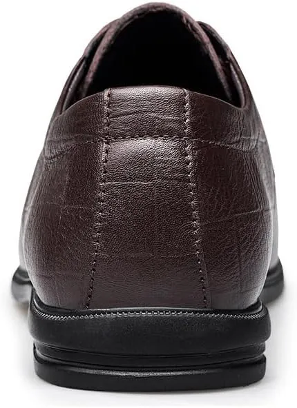 Formal Shoes Dress Oxford for Men Lace-up Prom Pointed Toe Pu Leather Prom Wedding Heel Non Slip Anti-Slip Low Top Rubber Sole Casual
