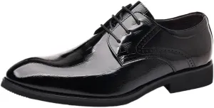 Formal Shoes Dress Oxford for Men's Classic Lace Up Evening Breathable Pu Leather Wedding Anti-Slip Non Slip Shoe