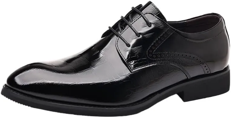 Formal Shoes Dress Oxford for Men's Classic Lace Up Evening Breathable Pu Leather Wedding Anti-Slip Non Slip Shoe