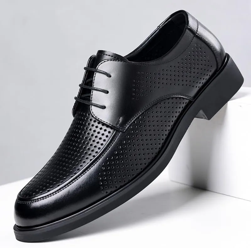 Formal Shoes Dress Oxford for Mens Classic Up Party Cap Breathable Toe Design Pu Leather Business Low Top Shoe