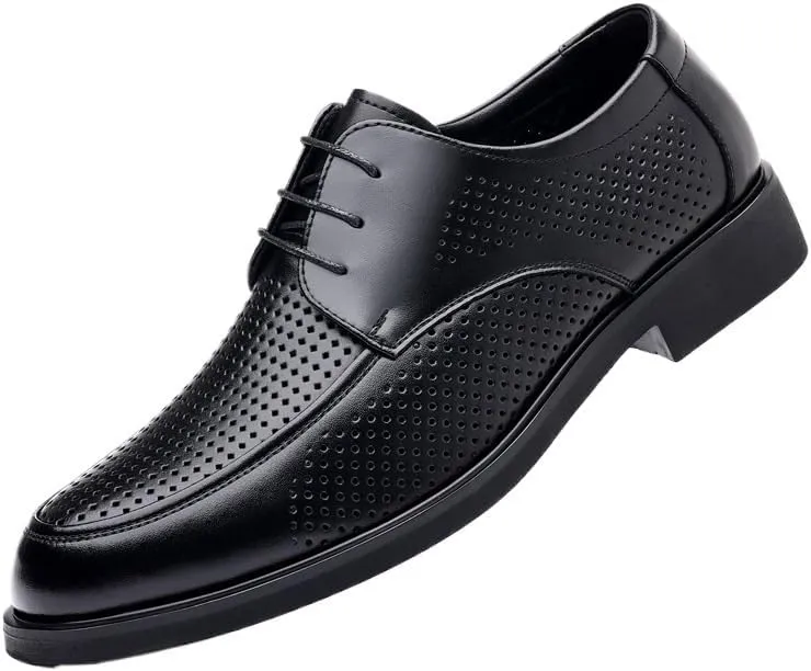 Formal Shoes Dress Oxford for Mens Classic Up Party Cap Breathable Toe Design Pu Leather Business Low Top Shoe