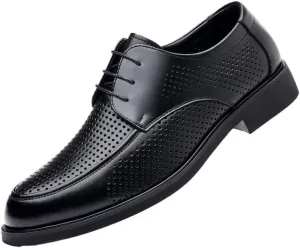 Formal Shoes Dress Oxford for Mens Classic Up Party Cap Breathable Toe Design Pu Leather Business Low Top Shoe