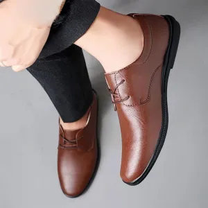 Formal Shoes Dress Oxford for Mens Fashion Lace Up Business Breathable Faux Leather Non Slip Block Heel Anti-Slip Slip Resistant Shoe for Casual Wedding Party Prom
