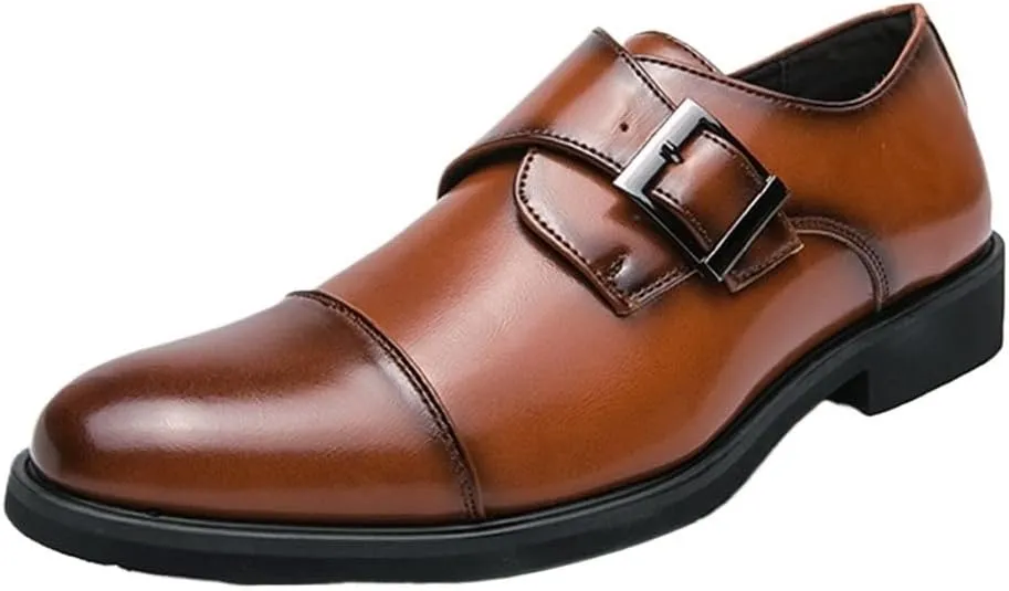 Formal Wedding Shoe Pointed Toe Men Stylish Shoes Leather Dress Mens Brogue Men Lace-Up Business Casual Office Party Wedding Shoe