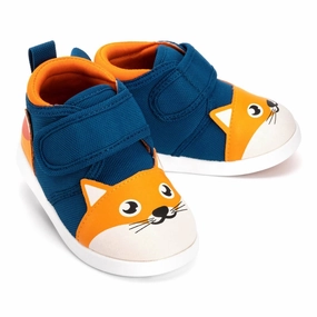 Fox Squeaky Toddler Shoes | Deep Blue Flex-Frame Fox Squeaky Toddler Shoes | Deep Blue Peace Step Festival Vibe