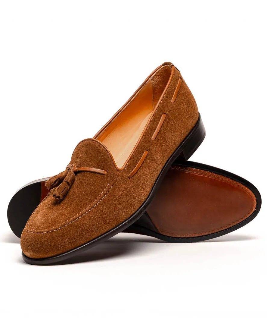 Padded collar FRANCO Suede Calfskin Tassel Loafer