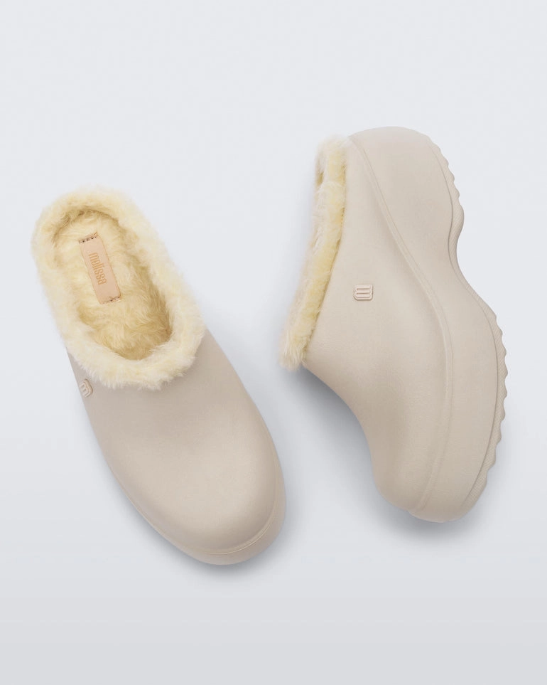Free Clog Fluffy Platform - Light Beige Dynamic Flex System Natural Motion Flex