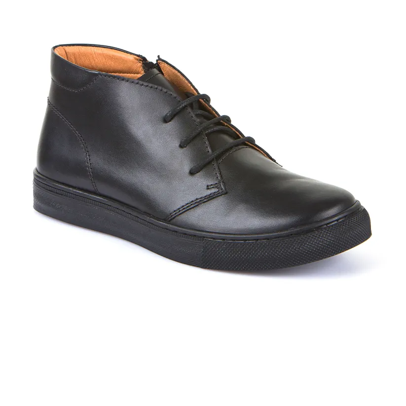 Froddo Ankle Boot Black Leather School Shoe with side Zip