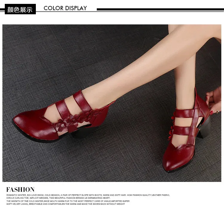 Funki Buys | Shoes | Women's Gothic Leather Low Heel Wedges