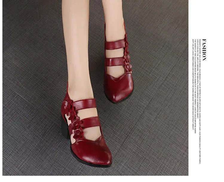 Funki Buys | Shoes | Women's Gothic Leather Low Heel Wedges
