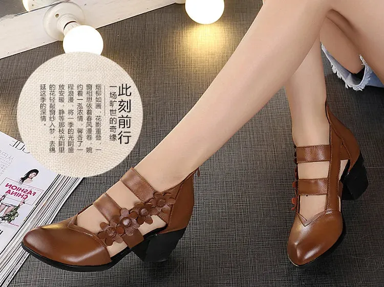 Funki Buys | Shoes | Women's Gothic Leather Low Heel Wedges