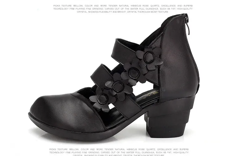 Funki Buys | Shoes | Women's Gothic Leather Low Heel Wedges