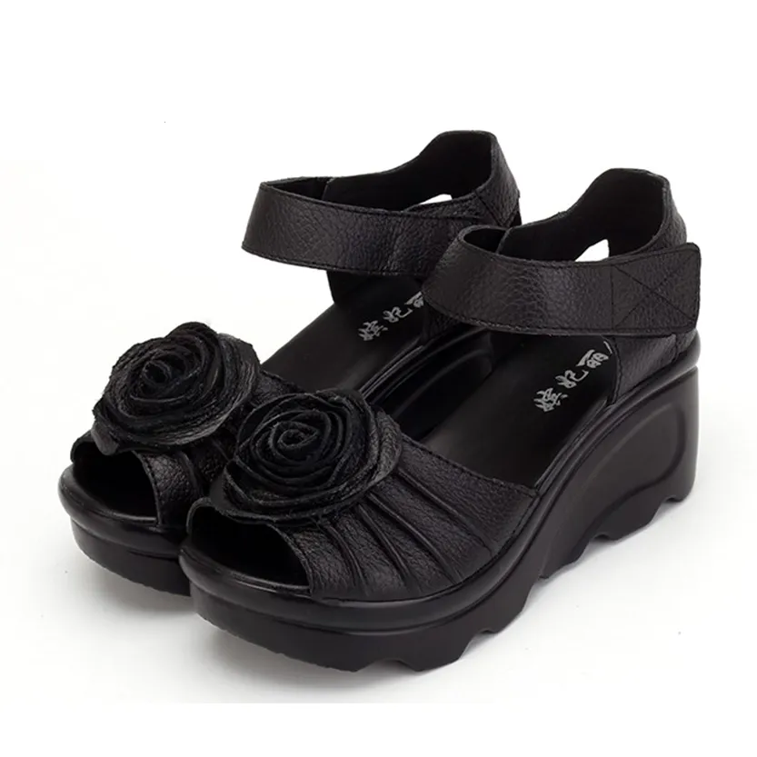 Funki Buys | Shoes | Women's Gothic Leather Low Heel Wedges