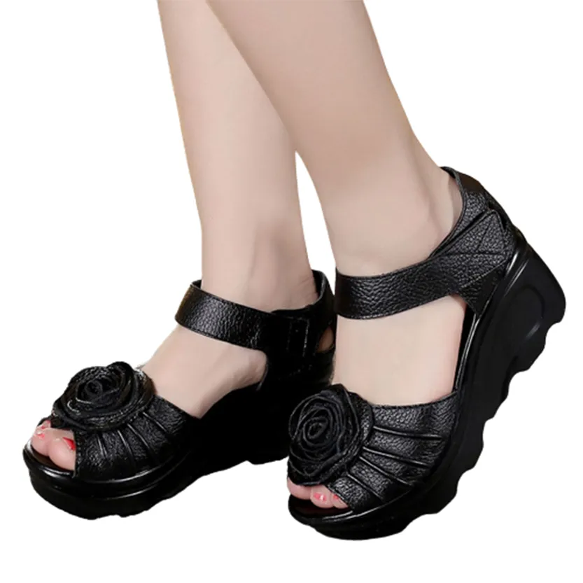 Funki Buys | Shoes | Women's Gothic Leather Low Heel Wedges